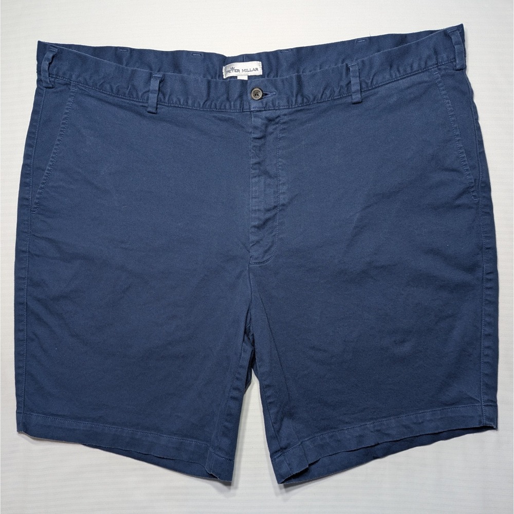 Peter Millar Men 40 Pilot Twill Shorts Pima Cotton Navy Blue‎ Golf Quiet Luxury